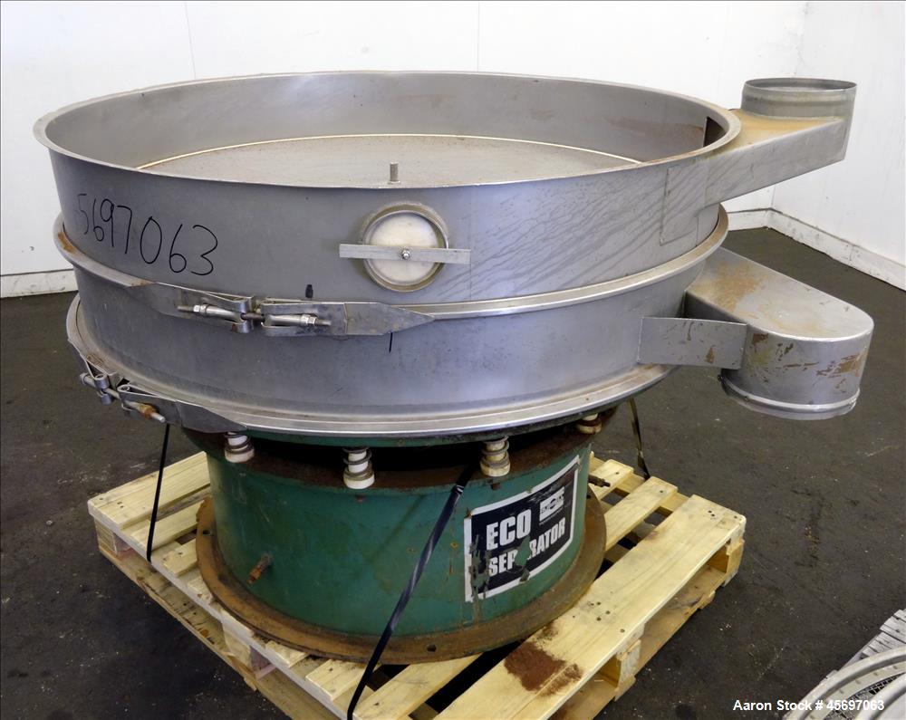 Used Russell Circular Screener, Model 30048, 48" Diameter, 304 Stainless Steel, Single Deck, 2 separation. No Top cover. Serial number ML154. Built 2001.