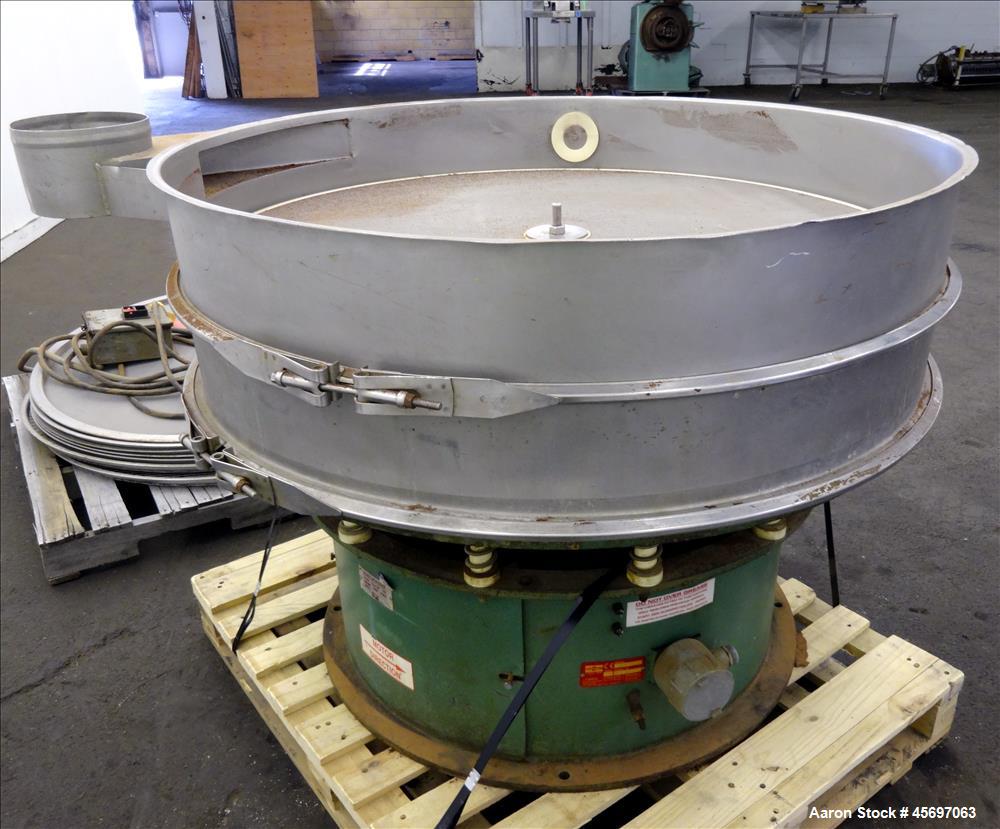 Used Russell Circular Screener, Model 30048, 48" Diameter, 304 Stainless Steel, Single Deck, 2 separation. No Top cover. Serial number ML154. Built 2001.