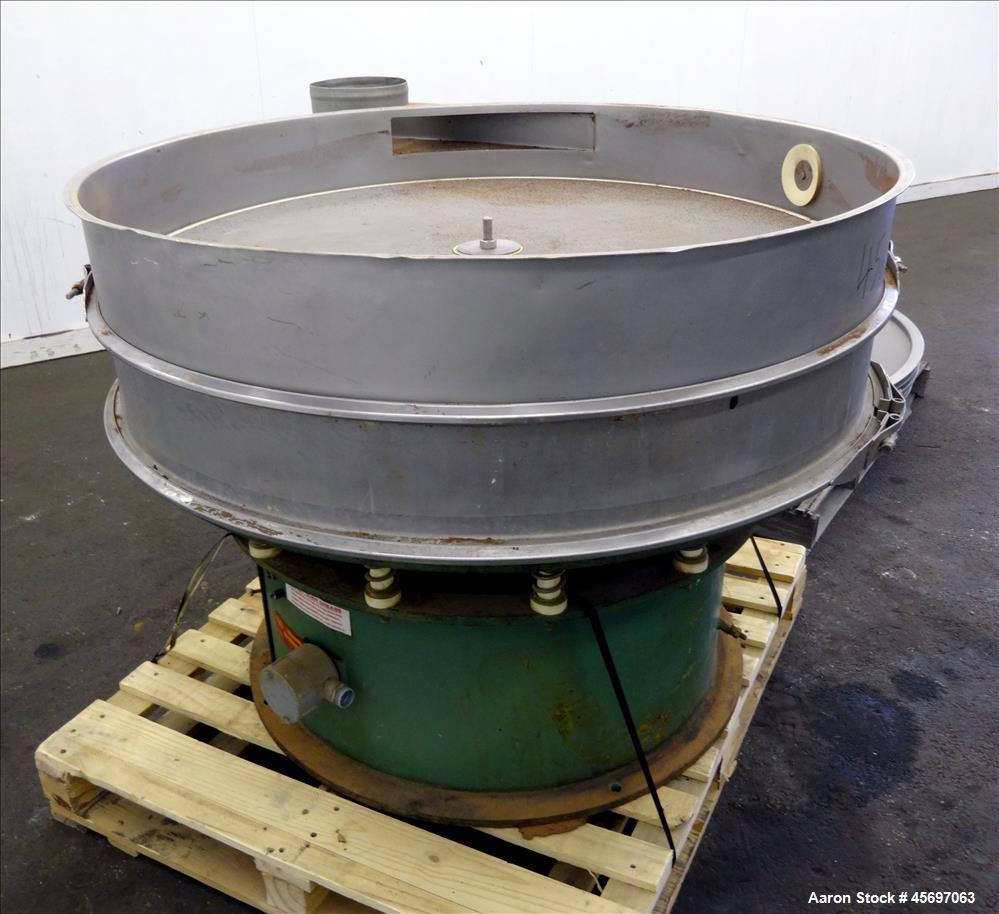 Used Russell Circular Screener, Model 30048, 48" Diameter, 304 Stainless Steel, Single Deck, 2 separation. No Top cover. Serial number ML154. Built 2001.