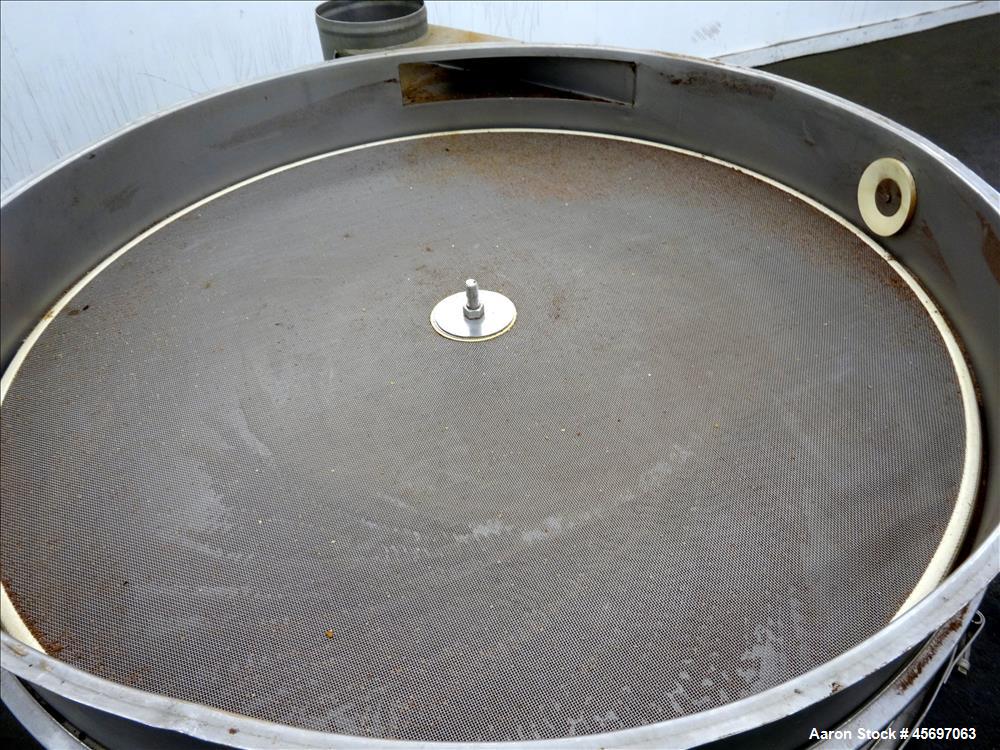 Used Russell Circular Screener, Model 30048, 48" Diameter, 304 Stainless Steel, Single Deck, 2 separation. No Top cover. Serial number ML154. Built 2001.