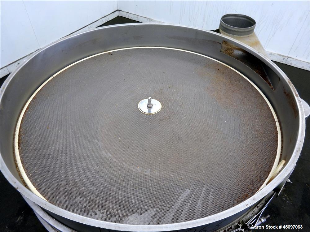 Used Russell Circular Screener, Model 30048, 48" Diameter, 304 Stainless Steel, Single Deck, 2 separation. No Top cover. Serial number ML154. Built 2001.