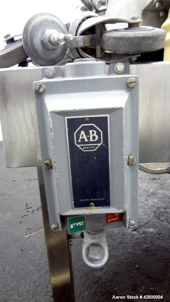 Used Russell Finex Airswept Sieve, Model AS 140, 304 Stainless Steel. 20" Diameter single deck. Clamp down demountable sieve assembly, plastic top cover. Driven by a 2 hp, 3/60/230/460 volt, 1725 rpm...
