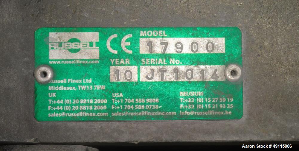 Used Russell Finex Compact Sieve, Model 17900, 304 Stainless Steel.
