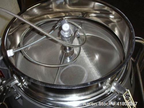 Used Russell Finex Compact Sieve, 30" Diameter, Stainless Steel. Single deck, 1 separation. Mounted on a stand.