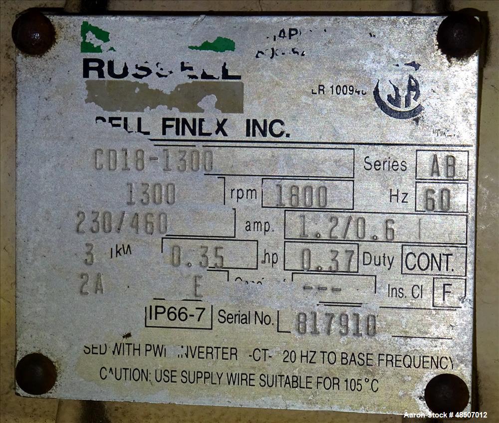 Used Russel Finex Sieve, 304  Stainless Steel, 20" Diameter