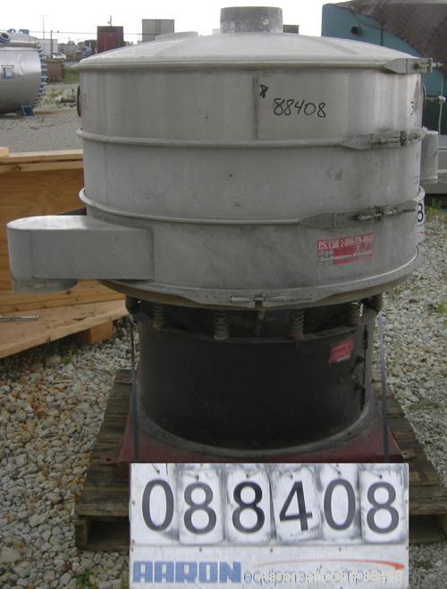 USED: Southwestern Wire Cloth Screener, 48" diameter, 304 stainless steel. Double deck, 3 separation, fiberglass top cover. Driven by a 2.5 hp, 3/60/230/460 volt, 1200 rpm motor. Mounted on a carbon ...