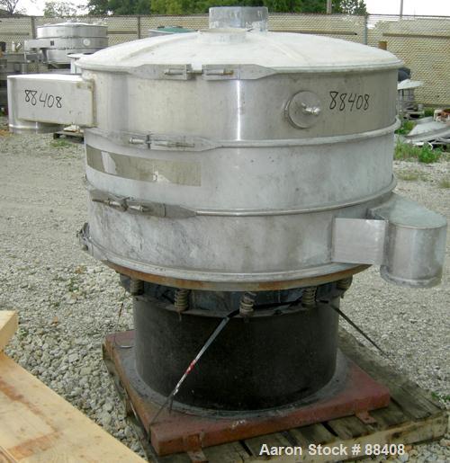 USED: Southwestern Wire Cloth Screener, 48" diameter, 304 stainless steel. Double deck, 3 separation, fiberglass top cover. Driven by a 2.5 hp, 3/60/230/460 volt, 1200 rpm motor. Mounted on a carbon ...