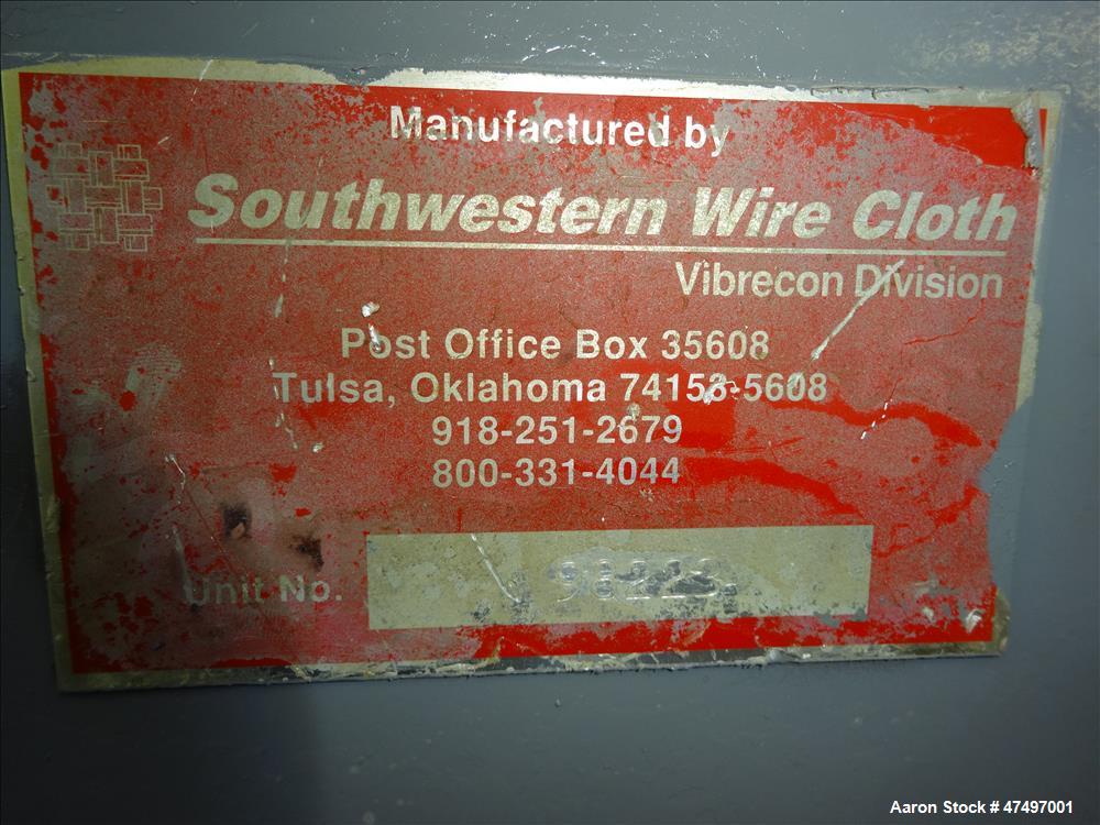 Used Southwestern Wire Cloth Screener, 304 Stainless Steel.