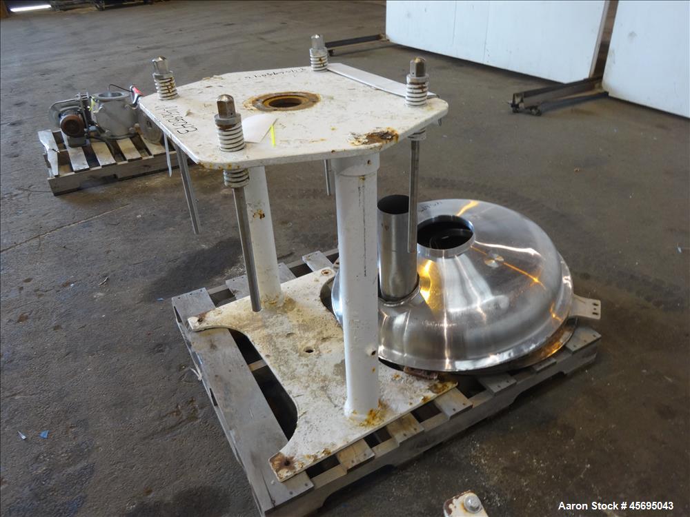 Used Sprout Waldron Pedestal Sifter, Model PS34, Stainless Steel. Approximate 32" diameter single deck, 2 separation. 5 Square feet gross screening area. Capacity approximately 8000 to 16000 pounds p...