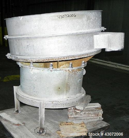 Used Sweco Screener, Model 2C/CS, 316 Stainless Steel. 48" Diameter, single deck, 2 separation. No top cover. Driven by a 1 hp, 3/60/220 volt, 1155 rpm motor. Mounted on a carbon steel base with a ca...