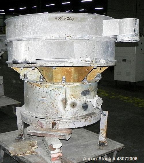 Used Sweco Screener, Model 2C/CS, 316 Stainless Steel. 48" Diameter, single deck, 2 separation. No top cover. Driven by a 1 hp, 3/60/220 volt, 1155 rpm motor. Mounted on a carbon steel base with a ca...