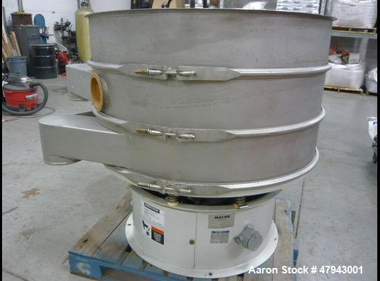 Used Macon (Sweco)3 Tier Sifter/Separator. 48" Screen. Motion generator hp 2.5, PH 3, frame 132S, duty S1, volts 480, H2 60, amps 3.2, rpm 1145. Includes 5 screens: (2) 165, (2) 230, (1) 400, (2) set...