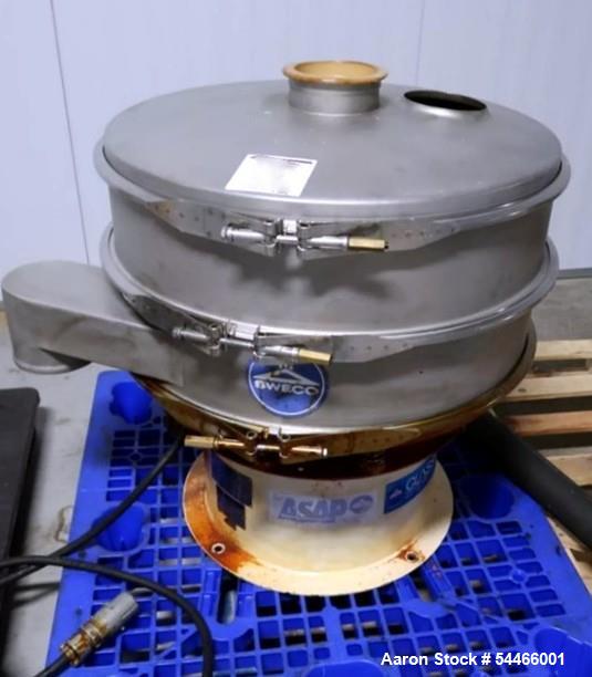 Used Sweco Screen, 30", Single Deck, Stainles steel.