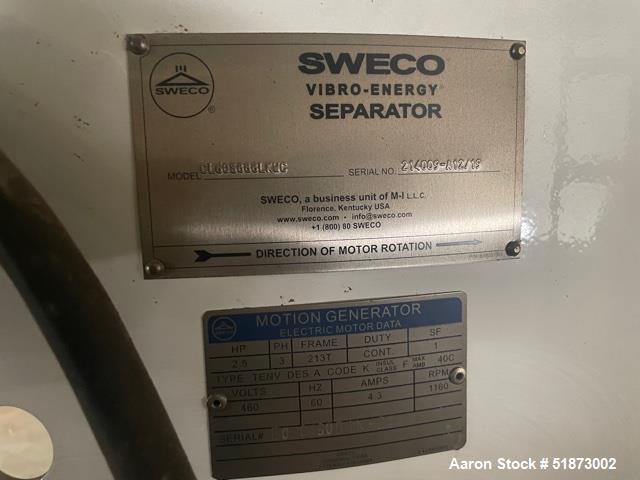 Used Sweco Screen, Model CL60S888WC