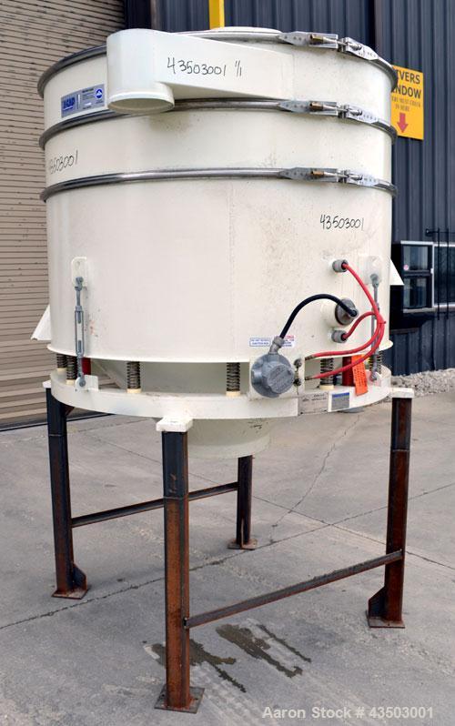 Used Sweco Avalanche Flo-Thru Separator, Model FT60C2488WC, Carbon Steel. 60" Diameter double deck, 3 separation. Top cover.  Driven by a 2.5 hp, 3/60/230/460 volt, 1160 rpm motor. Mounted on 4 carbo...