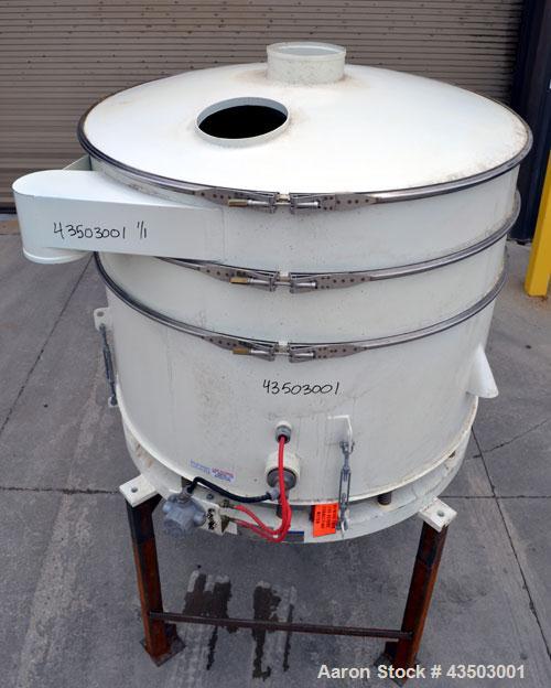 Used Sweco Avalanche Flo-Thru Separator, Model FT60C2488WC, Carbon Steel. 60" Diameter double deck, 3 separation. Top cover.  Driven by a 2.5 hp, 3/60/230/460 volt, 1160 rpm motor. Mounted on 4 carbo...