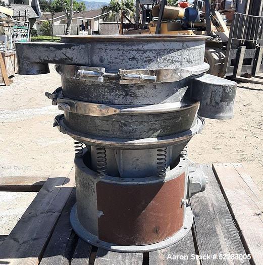 Used Sweco 18" Diameter Double Deck Carbon Steel Screen, Model LS18C333. Driven by 1/4 HP, 1140 RPM, 240 volt, 3-phase, 60 Hz motor. Serial number LS18-572-45. Screen tested and is in working conditi...