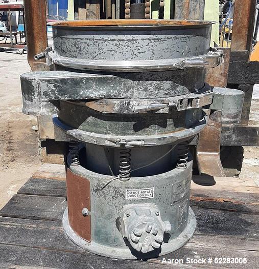 Used Sweco 18" Diameter Double Deck Carbon Steel Screen, Model LS18C333. Driven by 1/4 HP, 1140 RPM, 240 volt, 3-phase, 60 Hz motor. Serial number LS18-572-45. Screen tested and is in working conditi...