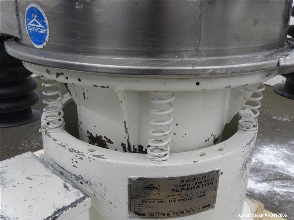 Used Sweco Screener, Model LS18S333, 304 Stainless Steel.