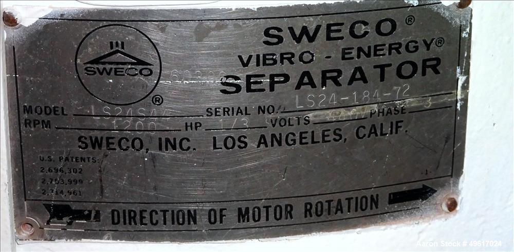 Used- Sweco Screener, Model LS4S44, 304 Stainless Steel, 24" Diameter