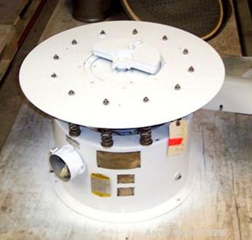 Used Sweco Vibro-Energy Separator, Model LS24S82-3-001. 24" diameter, single deck, 2" blank spacing frame, 8" scalping frame, driven by a 1/4 hp, 1/60/460 volt, 1140 rpm. Includes top cover.