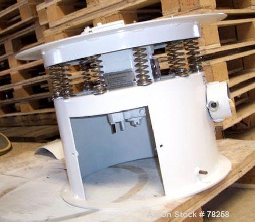 Used Sweco Vibro-Energy Separator, Model LS24S82-3-001. 24" diameter, single deck, 2" blank spacing frame, 8" scalping frame, driven by a 1/4 hp, 1/60/460 volt, 1140 rpm. Includes top cover.