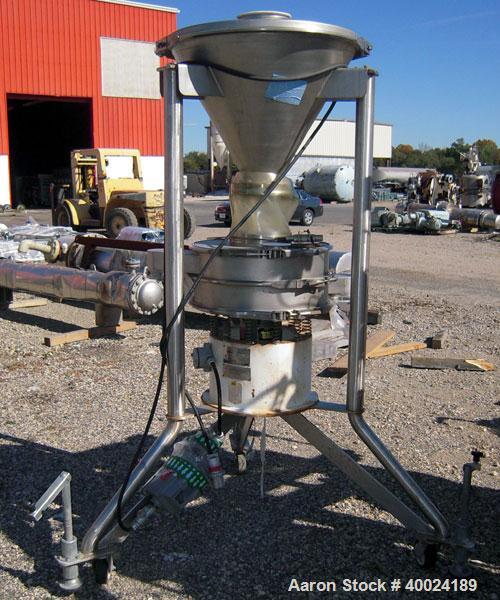 Used- Sweco Screener, Model LS24Y44, stainless steel. 24" diameter, single deck, 2 separation. Stainless steel top cover. Dr...