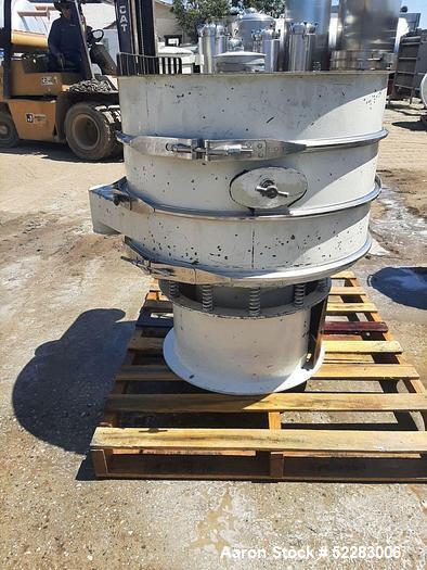 Used Sweco 30" Diameter Double Deck Carbon Steel Screen, Model LS30C6666. Driven by 1/2 HP, 1140 RPM, 220/440 Volt, 3-phase, 60 Hz motor. Serial number LS30-277-33. Screen tested and is in working co...