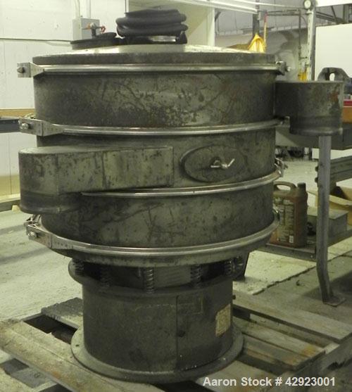 Used Sweco Screener, Model LS30C666, Carbon Steel. 30'' Diameter, double deck, 3 separation. Includes a top cover. Driven by a 1/2 HP, 3/60/230/460 Volt, 1140 RPM motor. Mounted on a carbon steel bas...