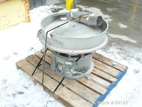 USED: Sweco screener, model LS30C6, 316 stainless steel. 30" diameter, bottom deck only, no top cover. Driven by a 1/2 hp, 3/60/220/440 volt, 1140 rpm motor. Mounted on a carbon steel base.
