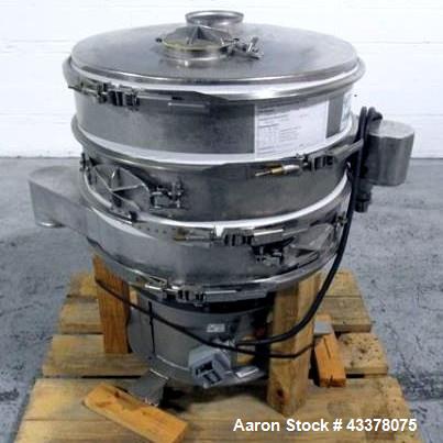 Used Sweco 30" Screen, Model LS30S666. Stainless steel construction including base, two deck design with cover, on base with 0.5hp, 440 volt motor, serial# BL888940.