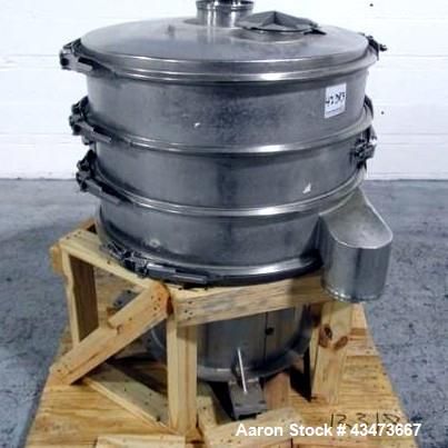 Used 30" Sweco screen, model LS30S666, stainless steel construction including base, 2 deck with cover, on base with .5 hp, 440 volt motor, serial# LS30-184-3.