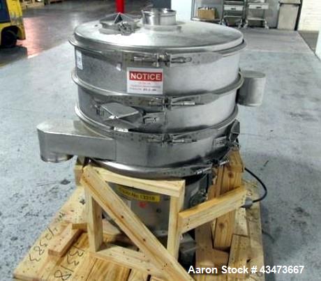 Used 30" Sweco screen, model LS30S666, stainless steel construction including base, 2 deck with cover, on base with .5 hp, 440 volt motor, serial# LS30-184-3.