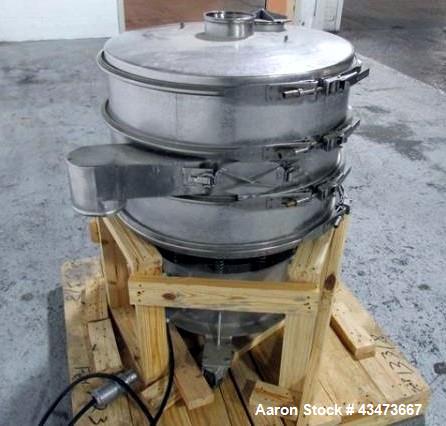 Used 30" Sweco screen, model LS30S666, stainless steel construction including base, 2 deck with cover, on base with .5 hp, 440 volt motor, serial# LS30-184-3.