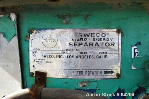 Used- Sweco Screener, Model LS30S666, Stainless Steel. 30" Diameter, single deck, 2 separation, (1) stainless steel deck, (1...