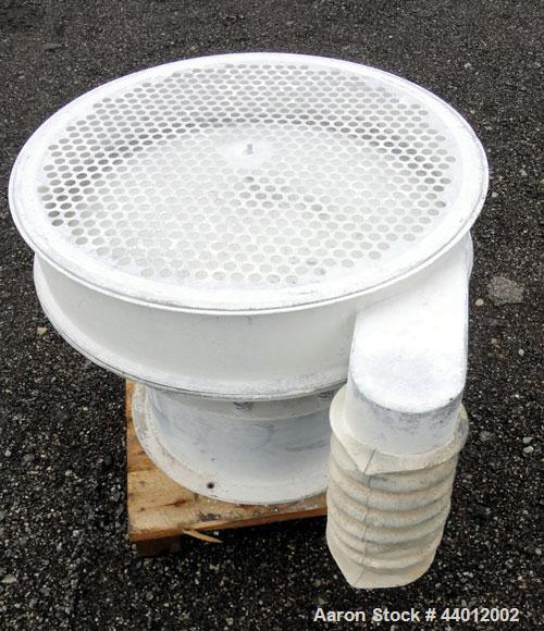 Used Sweco Screener, Model LS30S66, 316 stainless steel. 30” Diameter, bottom deck only. Driven by an approximate 1/2 hp motor. Mounted on a carbon steel base.