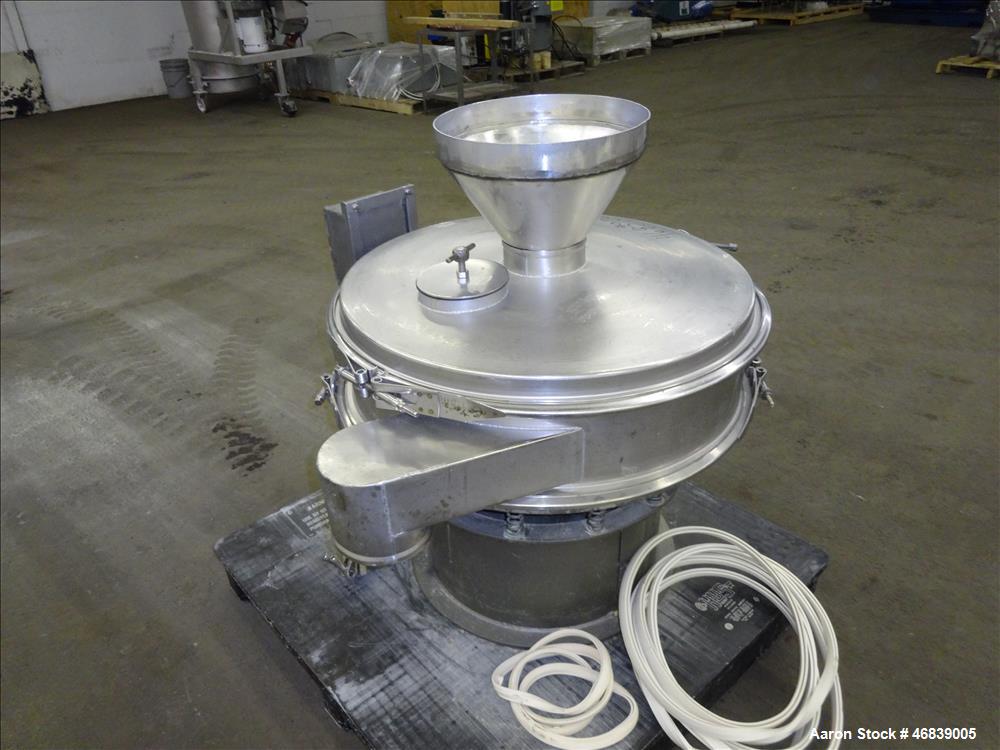 Used Sweco Separator, Model LS30S66, 316 Stainless Steel. 30" Diameter, single deck, 2 separation. Driven by a 1/2 hp, 3/60/440, 1140 rpm motor. 6" Diameter outlet. Bottom skirt mounted. Serial# LS30...