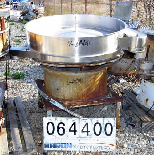 Used Sweco Screener, Model LS48S66, Stainless Steel. 48" Diameter, single deck, 2 separation, no top cover. Carbon steel base with 17" high stand, no motor.