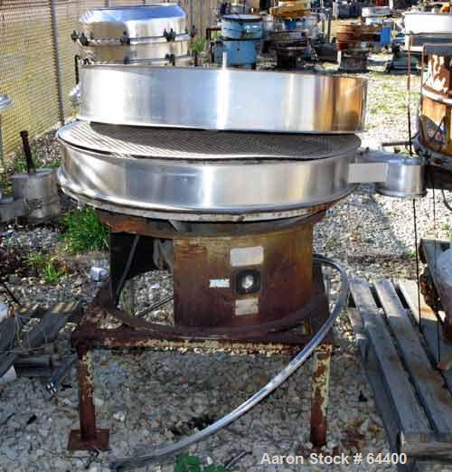 Used- Sweco Screener, Model LS48S66, Stainless Steel. 48" Diameter, single deck, 2 separation, no top cover. Carbon steel ba...