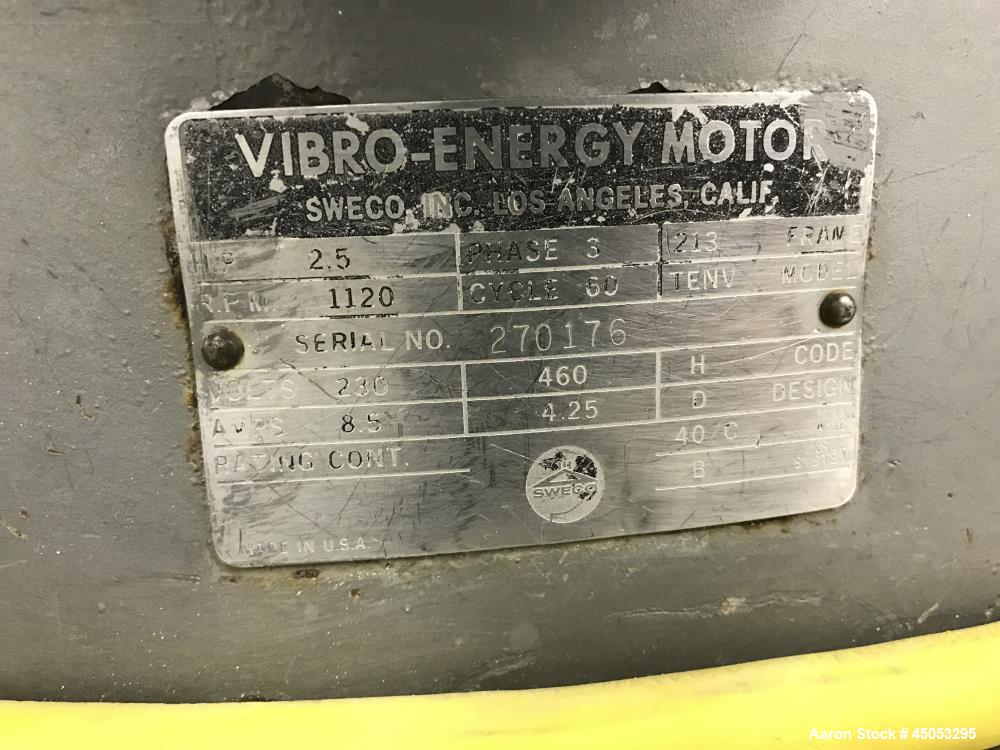 Used Sweco Screener, Model LS48S86, 316 Stainless Steel. 