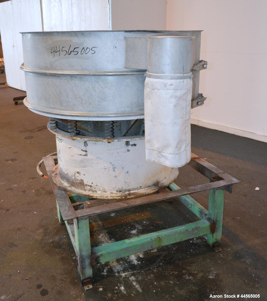 Used Sweco Screener, Model LS48S88, 304 Stainless Steel. 48" Diameter, single deck, 2 separation, no top cover. Driven by a 2.5hp, 3/60/230/460 volt, 1120 rpm motor. Mounted on a carbon steel base wi...