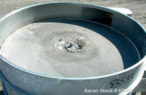 USED: Sweco screener, model LS48S88, 316 stainless steel. 48" diameter, single deck, 2 separation, no top cover. Driven by a 2.5 hp, 3/60 230/460 volt motor. Mounted on a carbon steel base.