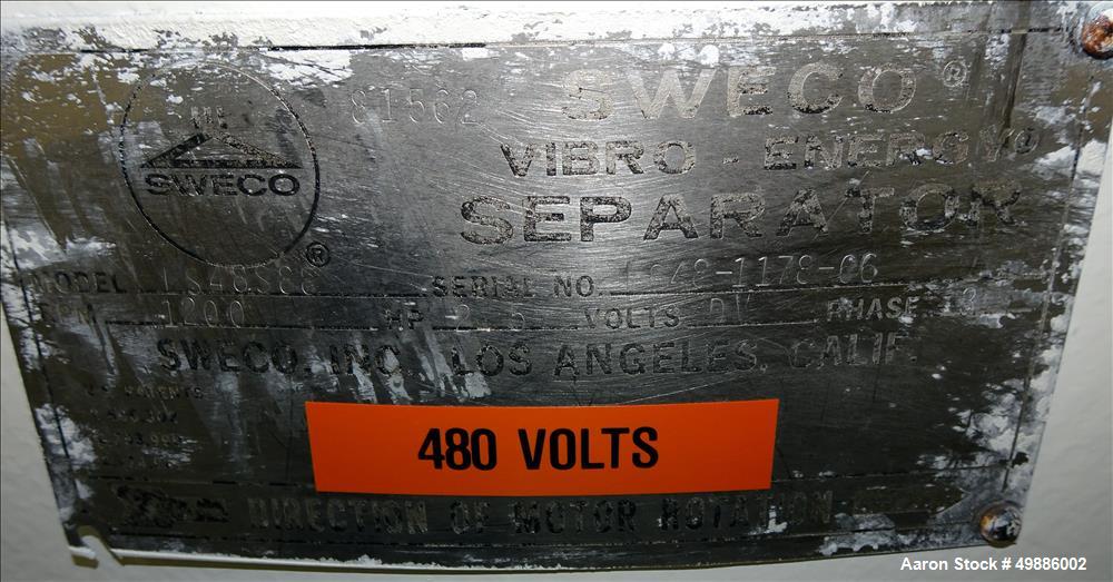 Used Sweco 48" Diameter Vibratory Screener, Model LS48SS