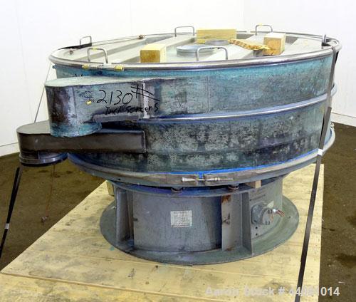 Used Sweco Screener, Model LS60C, Carbon Steel. 60” Diameter single deck, 2 separation. 301 Stainless steel top cover. Driven by a 5hp, 3/60/230/460 volt, 1120 rpm motor. Mounted on a carbon steel ba...