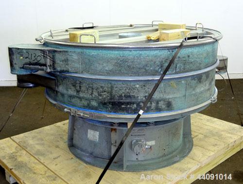 Used Sweco Screener, Model LS60C, Carbon Steel. 60” Diameter single deck, 2 separation. 301 Stainless steel top cover. Driven by a 5hp, 3/60/230/460 volt, 1120 rpm motor. Mounted on a carbon steel ba...