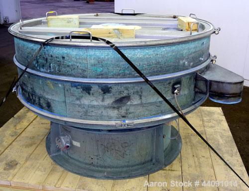 Used Sweco Screener, Model LS60C, Carbon Steel. 60” Diameter single deck, 2 separation. 301 Stainless steel top cover. Driven by a 5hp, 3/60/230/460 volt, 1120 rpm motor. Mounted on a carbon steel ba...