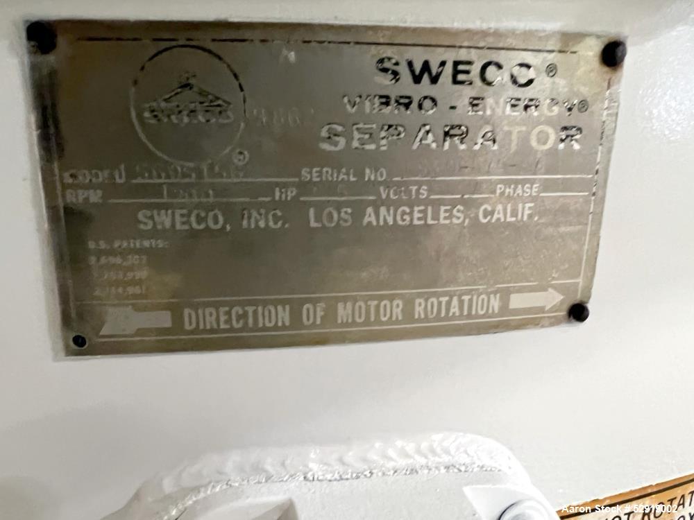 Sweco 60" Vibro-Energy Separator / Screener, Model LS60S156