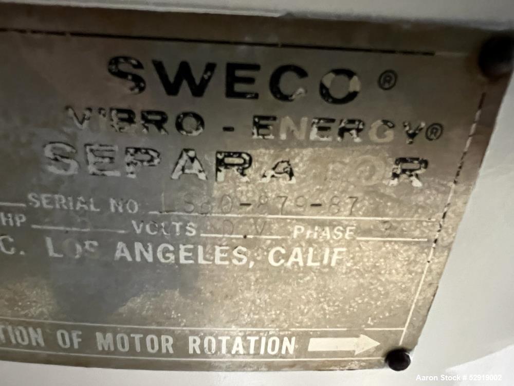 Sweco 60" Vibro-Energy Separator / Screener, Model LS60S156
