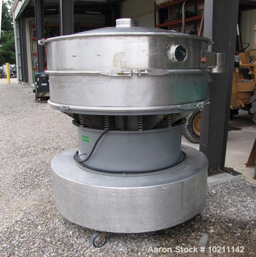Used-Sweco Screener, Model LS60.  Stainless steel, single deck, 2 separation with top cover.  Driven by a 2-1/2 hp, 3/60/230...