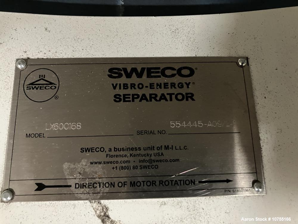 Used Sweco LX60C168 60” Low Profile Screener – Single Deck, 3D Motion, Spare Motor & Springs, Built 2024